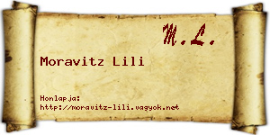 Moravitz Lili névjegykártya